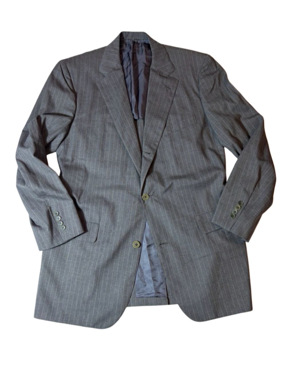 Vintage Brooks Brothers Men’s 41L Gray Pinstripe Blazer USA Made Suit Jacket